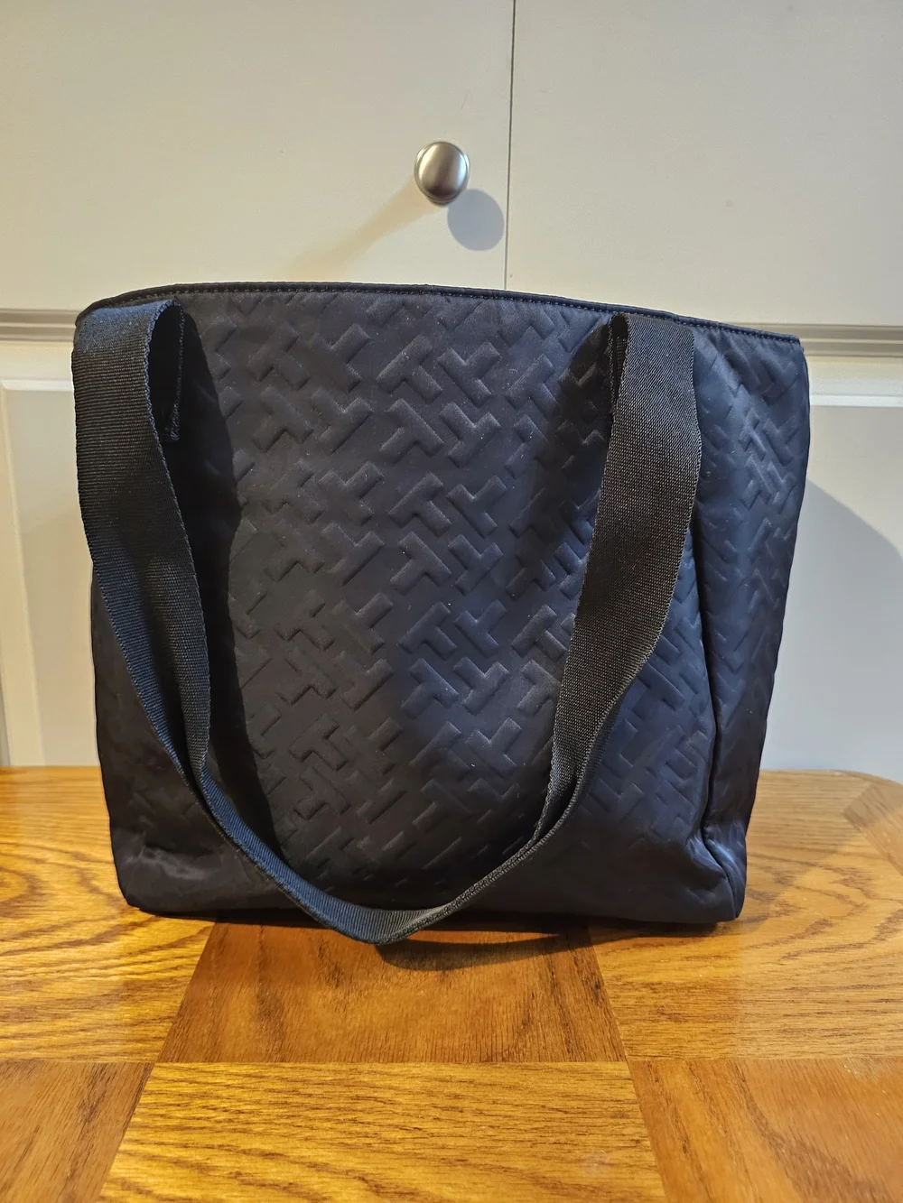 Tommy Hilfiger Black Quilted Tote Bag